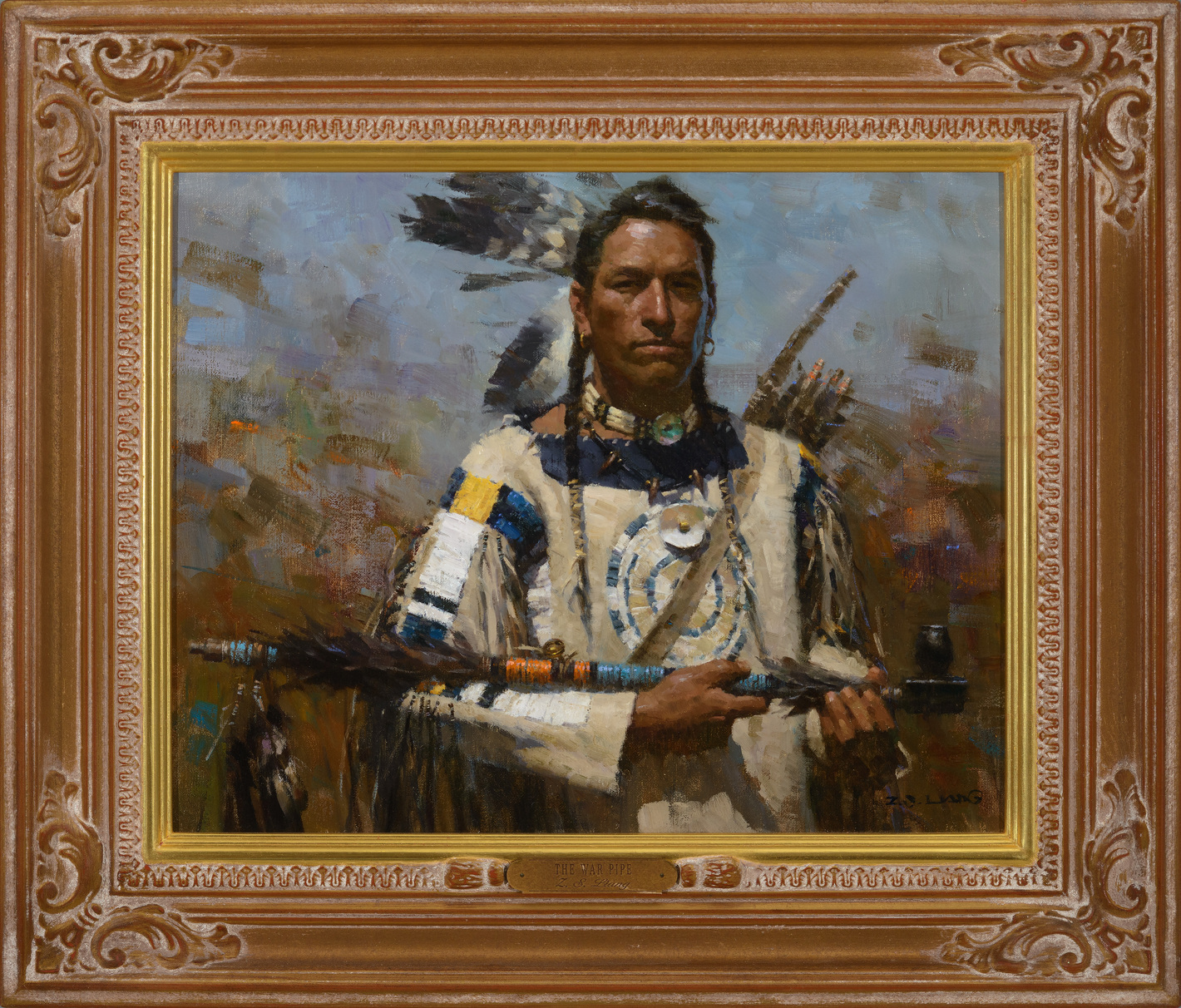 Coeur d’Alene Art Auction – Z. S. Liang, The War Pipe