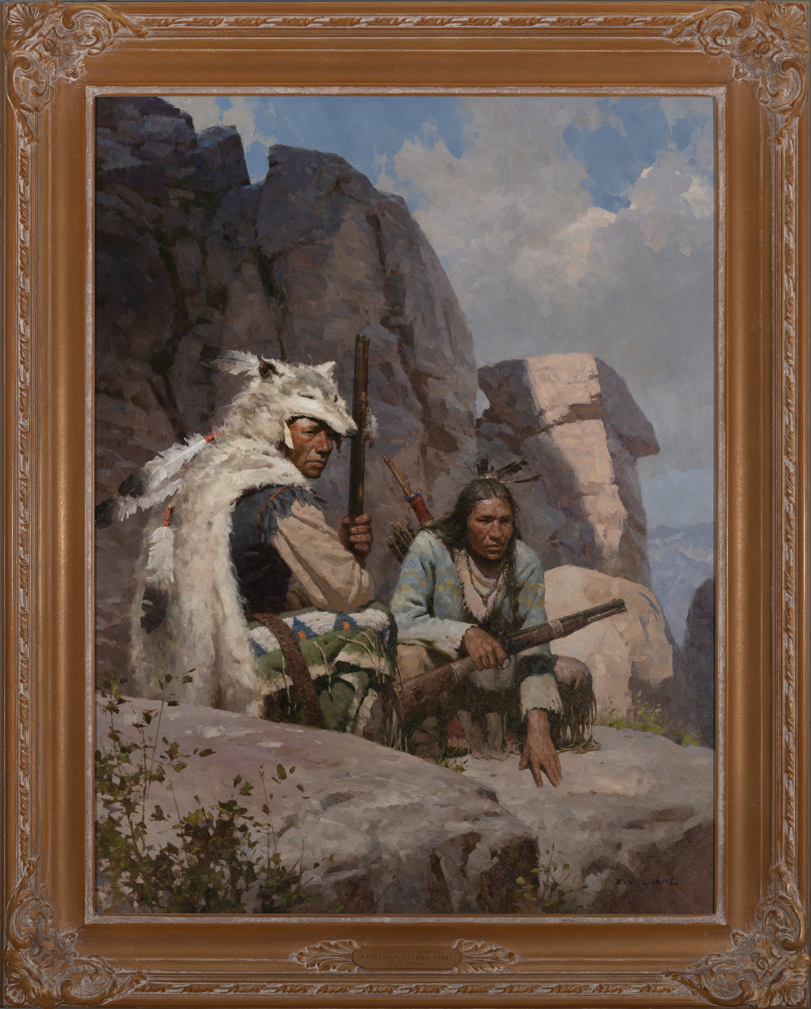 Coeur d’Alene Art Auction – Z. S. Liang, Observers Above Fort Phil ...